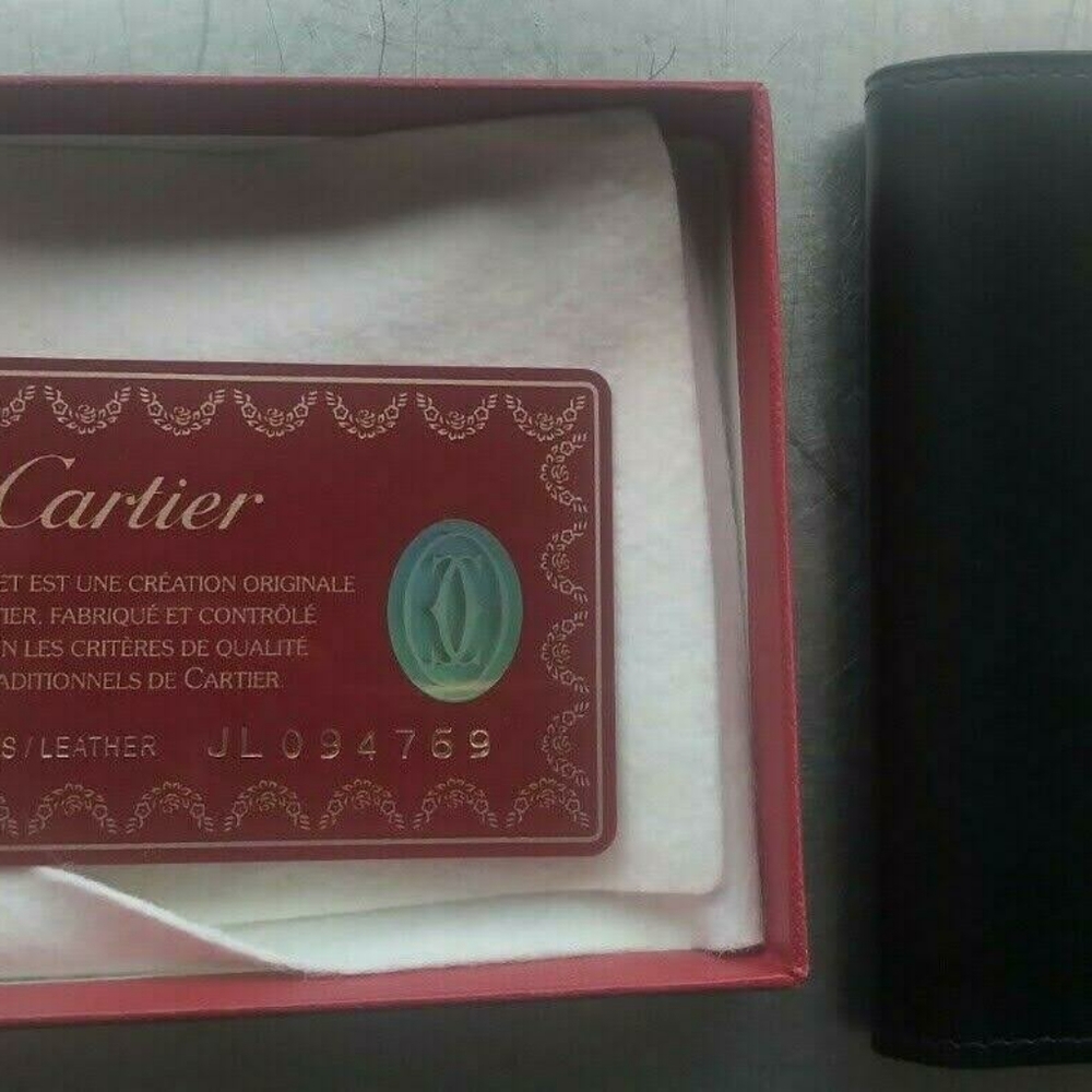 Cartier black calfskin/palladium wallet